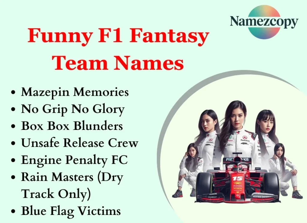 Funny F1 Fantasy Team Names