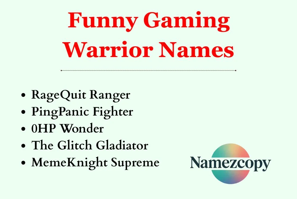Funny Gaming Warrior Names