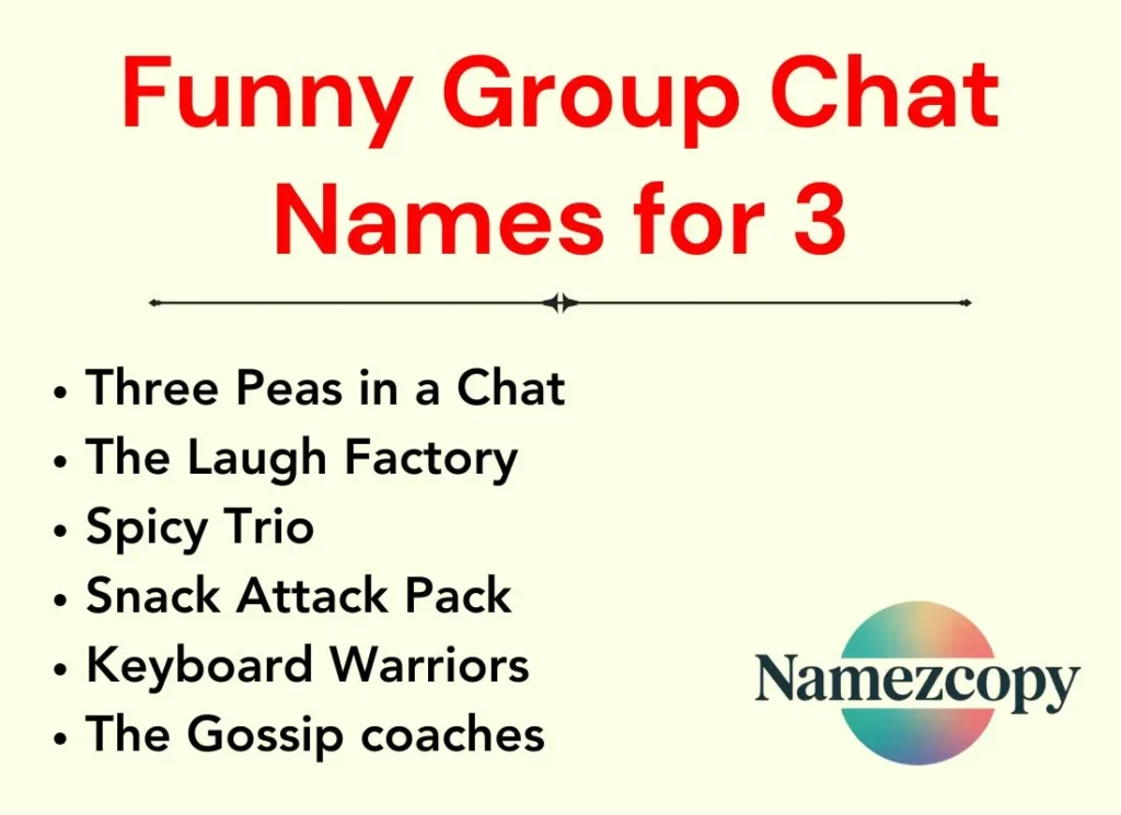 Funny Group Chat Names for 3