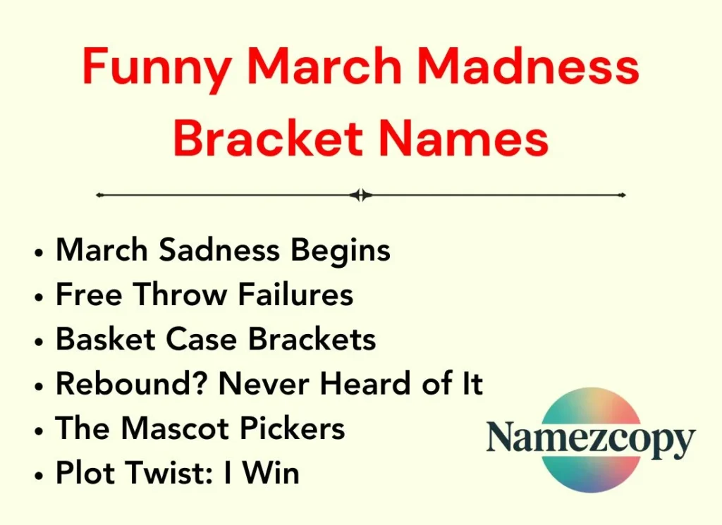 Funny March Madness Bracket Names