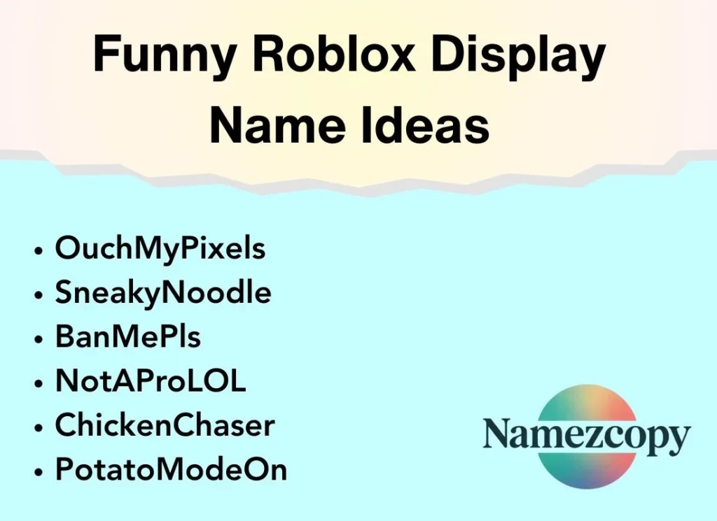Funny Roblox Display Name Ideas