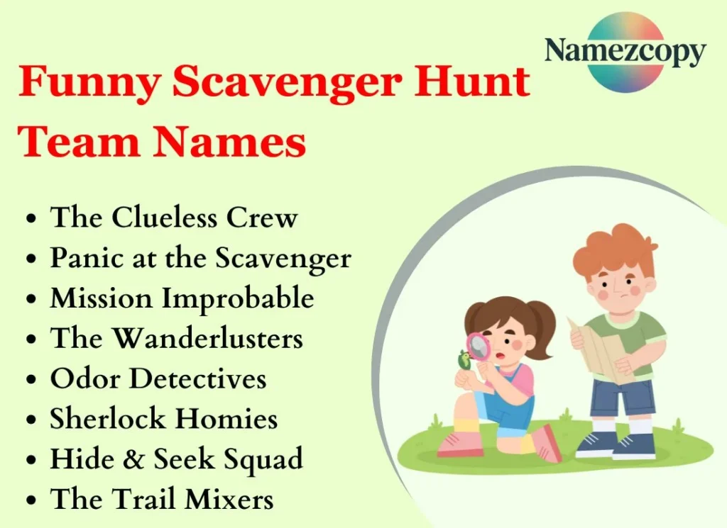 Funny Scavenger Hunt Team Names