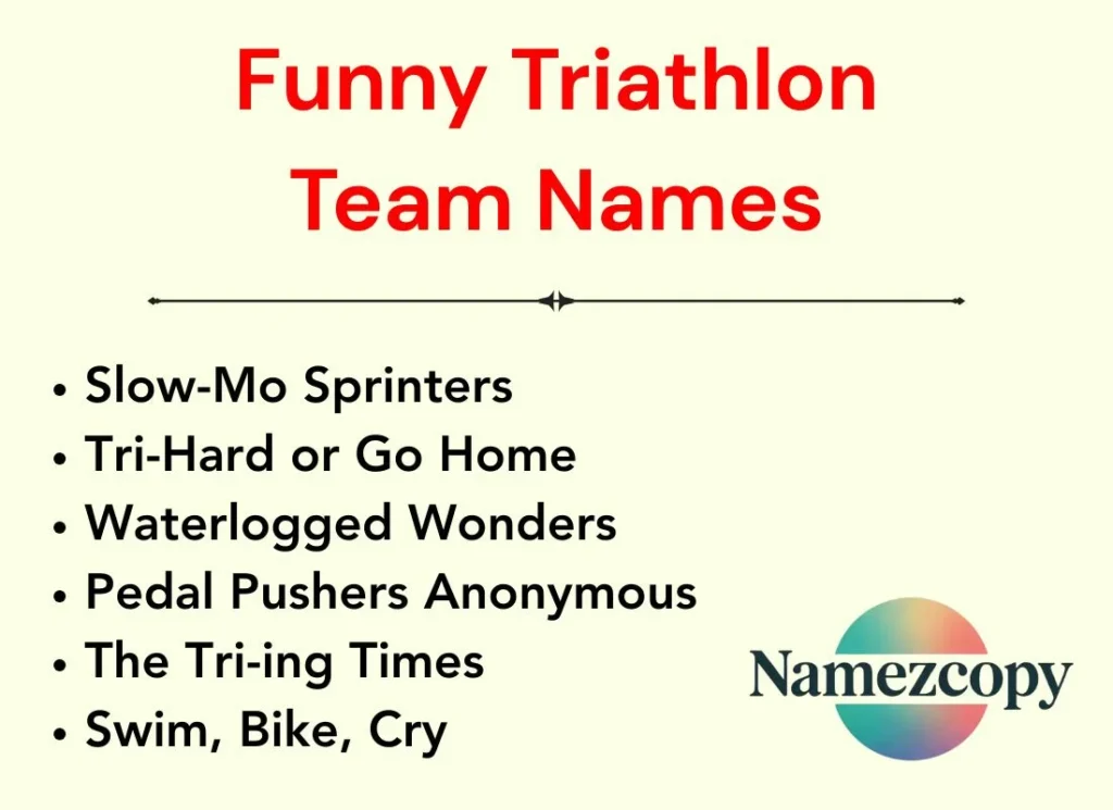 Funny Triathlon Team Names