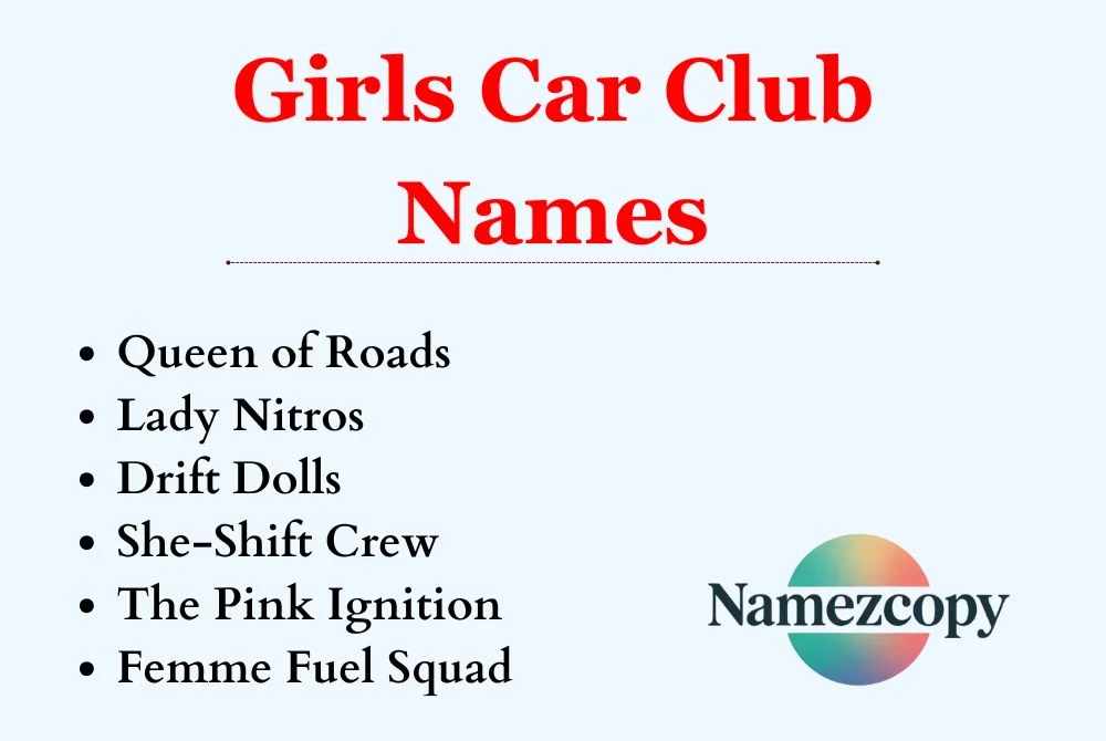 Girls Car Club Names