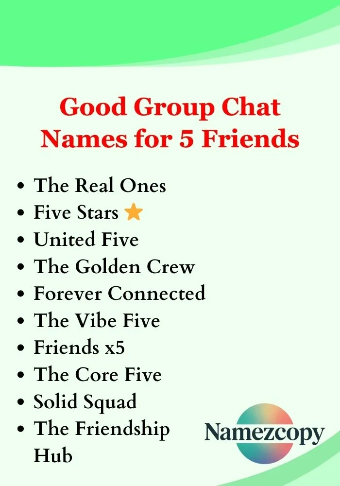 Good Group Chat Names for 5 Friends