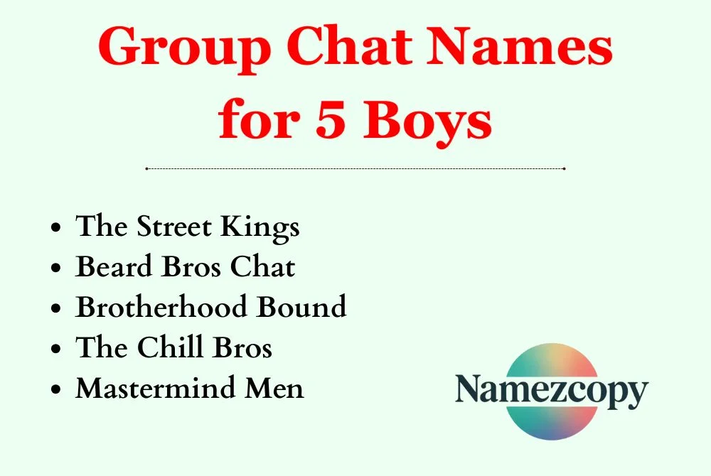Group Chat Names for 5 Boys