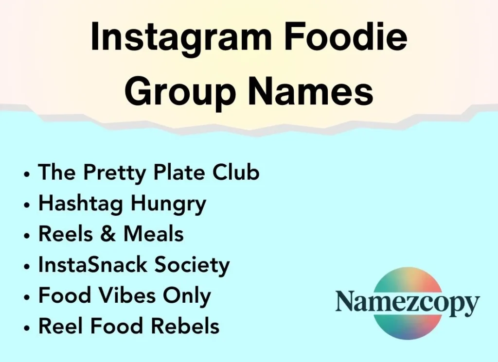 Instagram Foodie Group Names