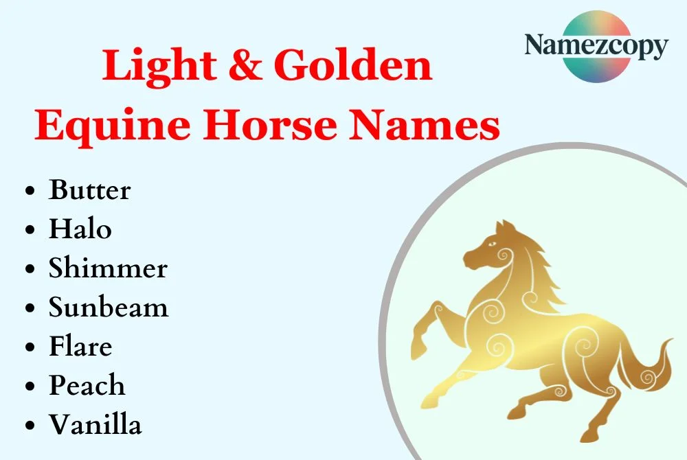 Light & Golden Equine Horse Names