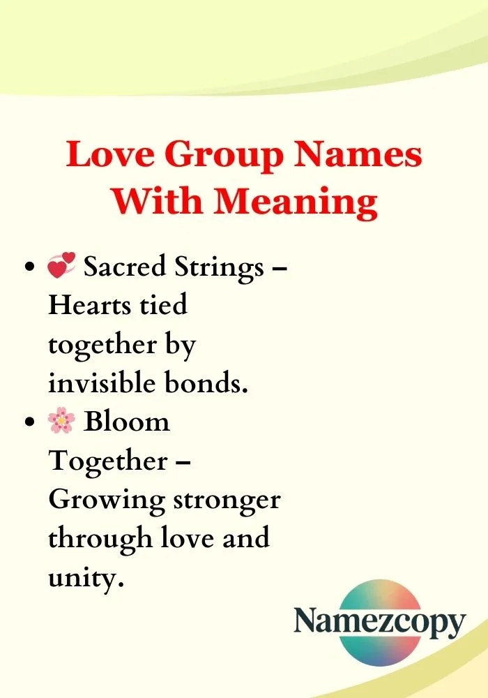 Love Group Names With Meaning