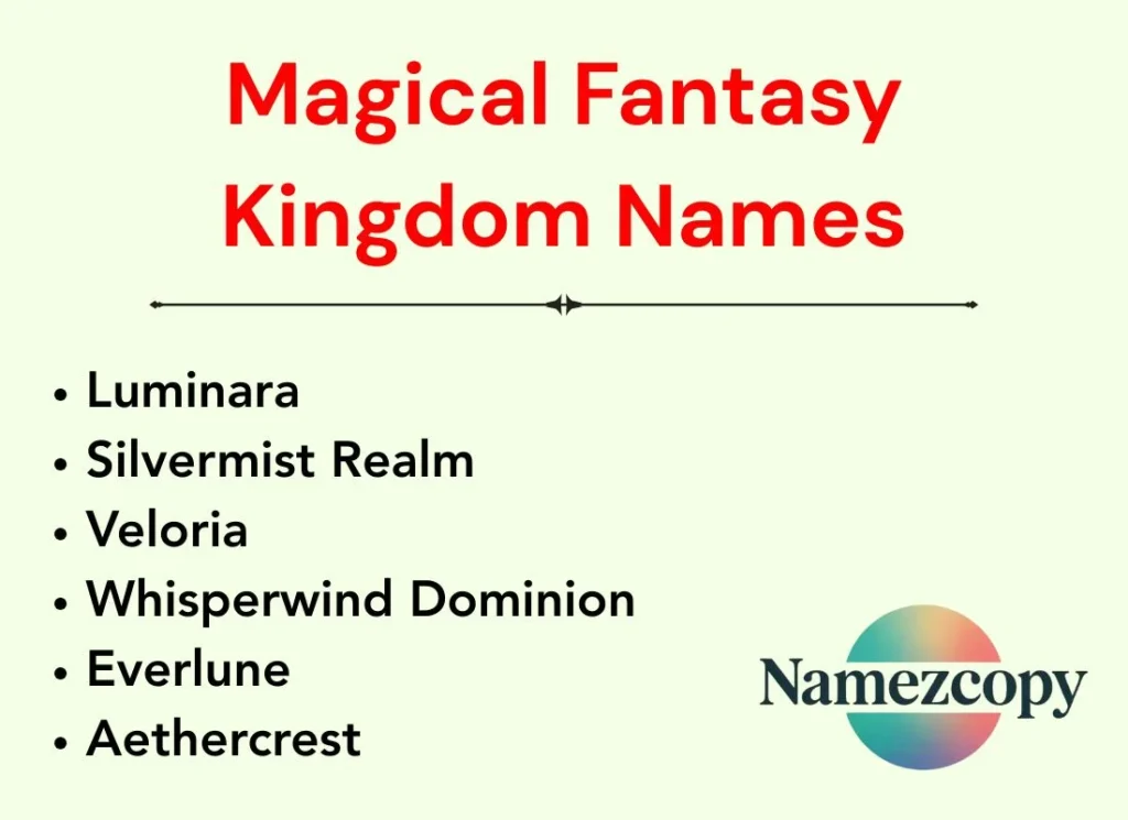 Magical Fantasy Kingdom Names