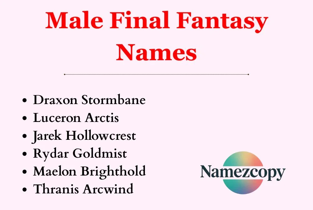 Male Final Fantasy Names