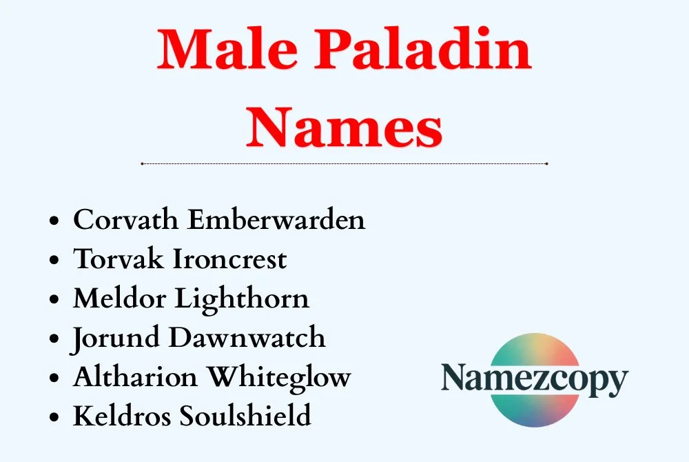 Male Paladin Names