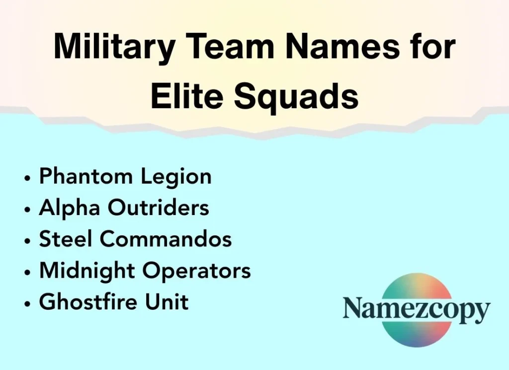 Military Team Names for Elite Squads