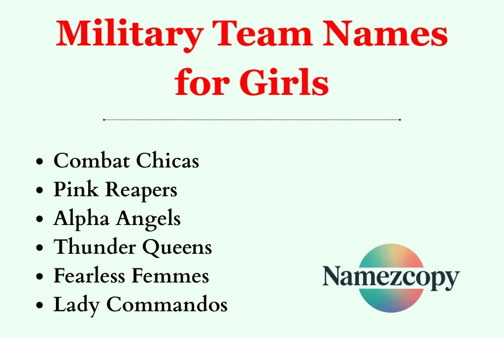 Military Team Names for Girls