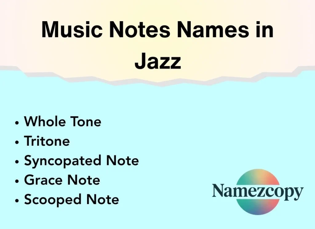 Music Notes Names in Jazz
