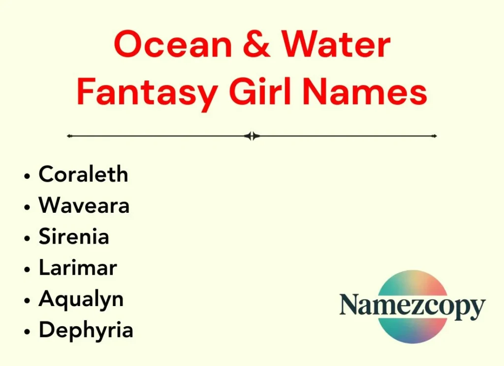 Ocean & Water Fantasy Girl Names