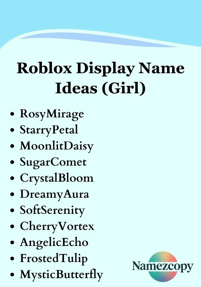 Roblox Display Name Ideas (Girl)