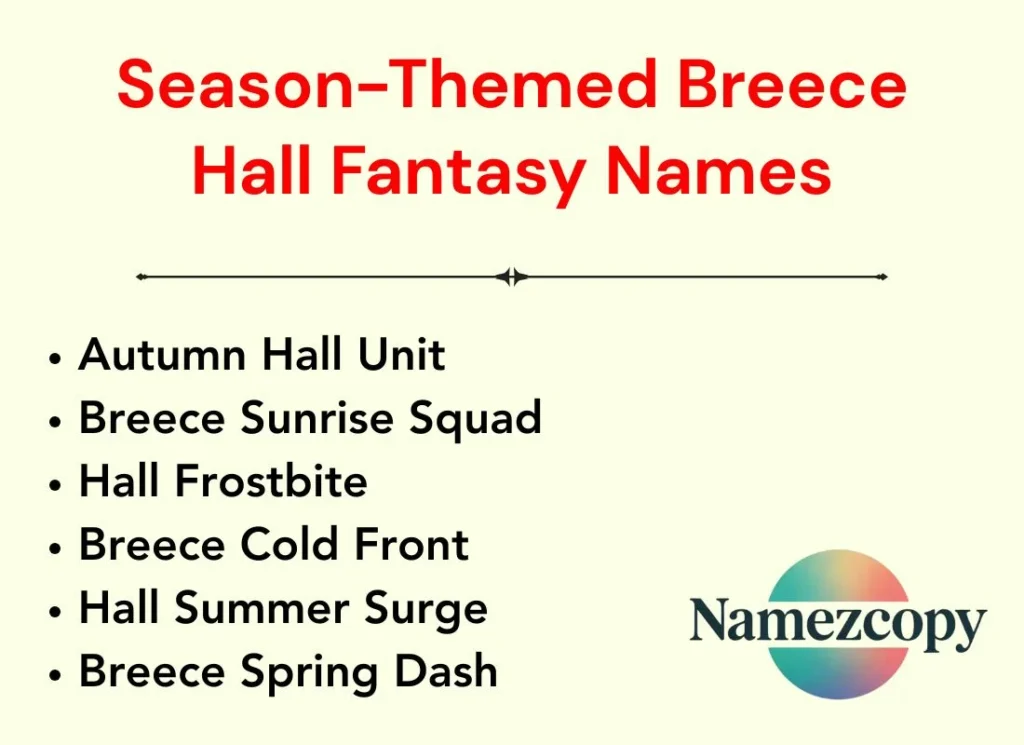 Season-Themed Breece Hall Fantasy Names
