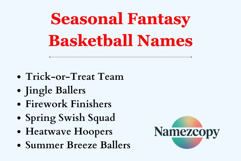 Seasonal Fantasy Basketball Names