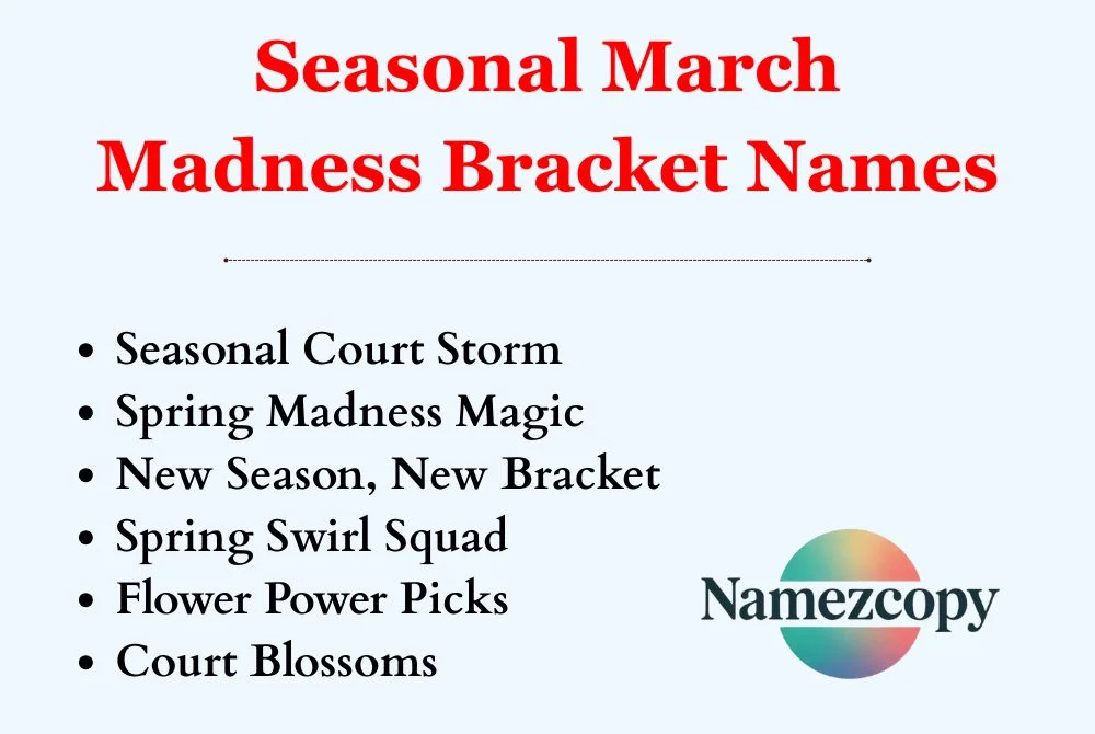 Seasonal March Madness Bracket Names