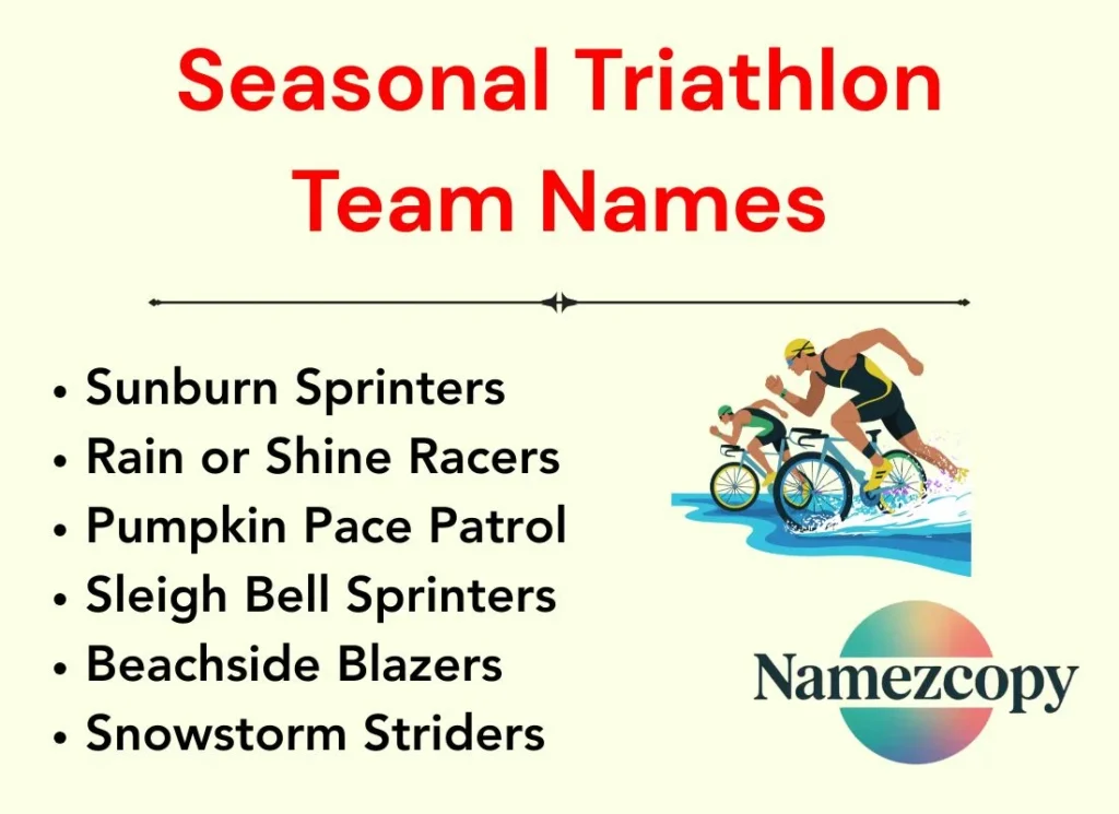 Seasonal Triathlon Team Names