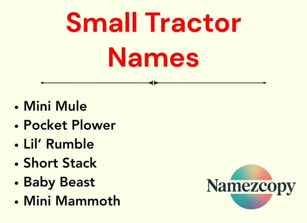 Small Tractor Names