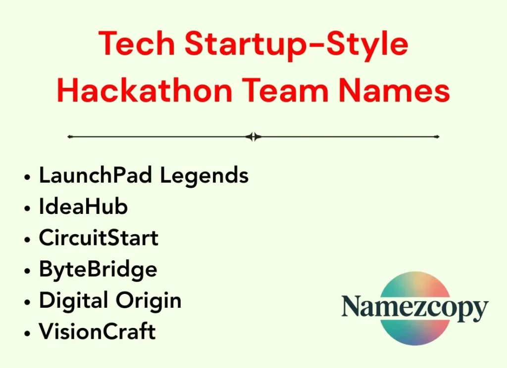 Tech Startup-Style Hackathon Team Names