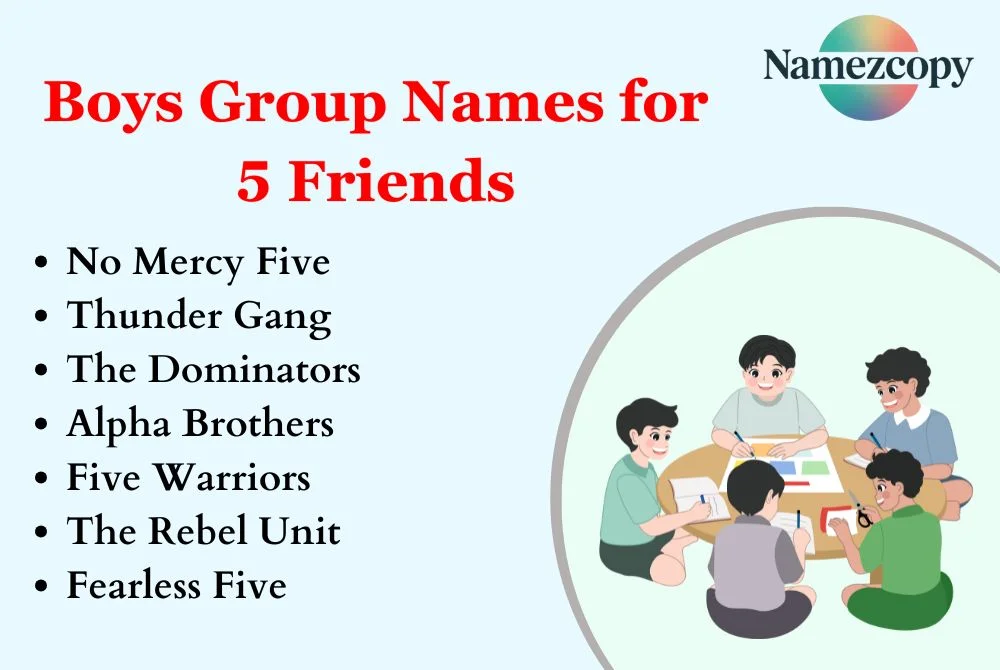 Boys Group Names for 5 Friends