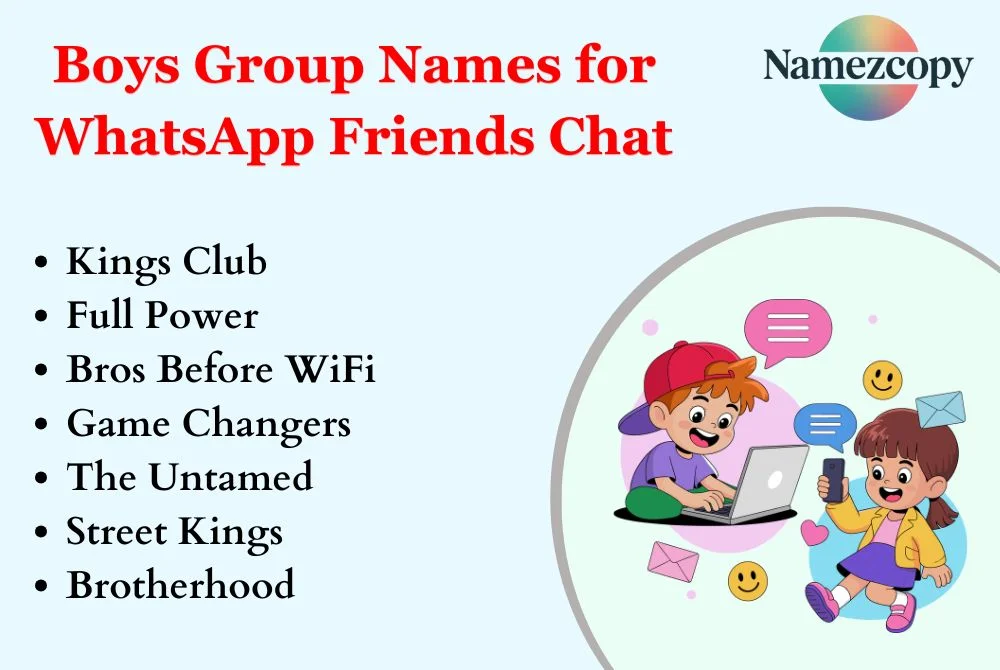 Boys Group Names for WhatsApp Friends Chat